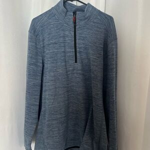Avalanche Blue Zip-Up Sweater with Standing Collar